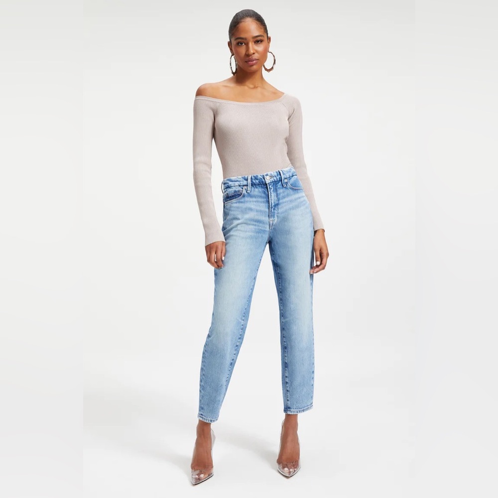 NWOT good American hi rise mom jeans Sz 27